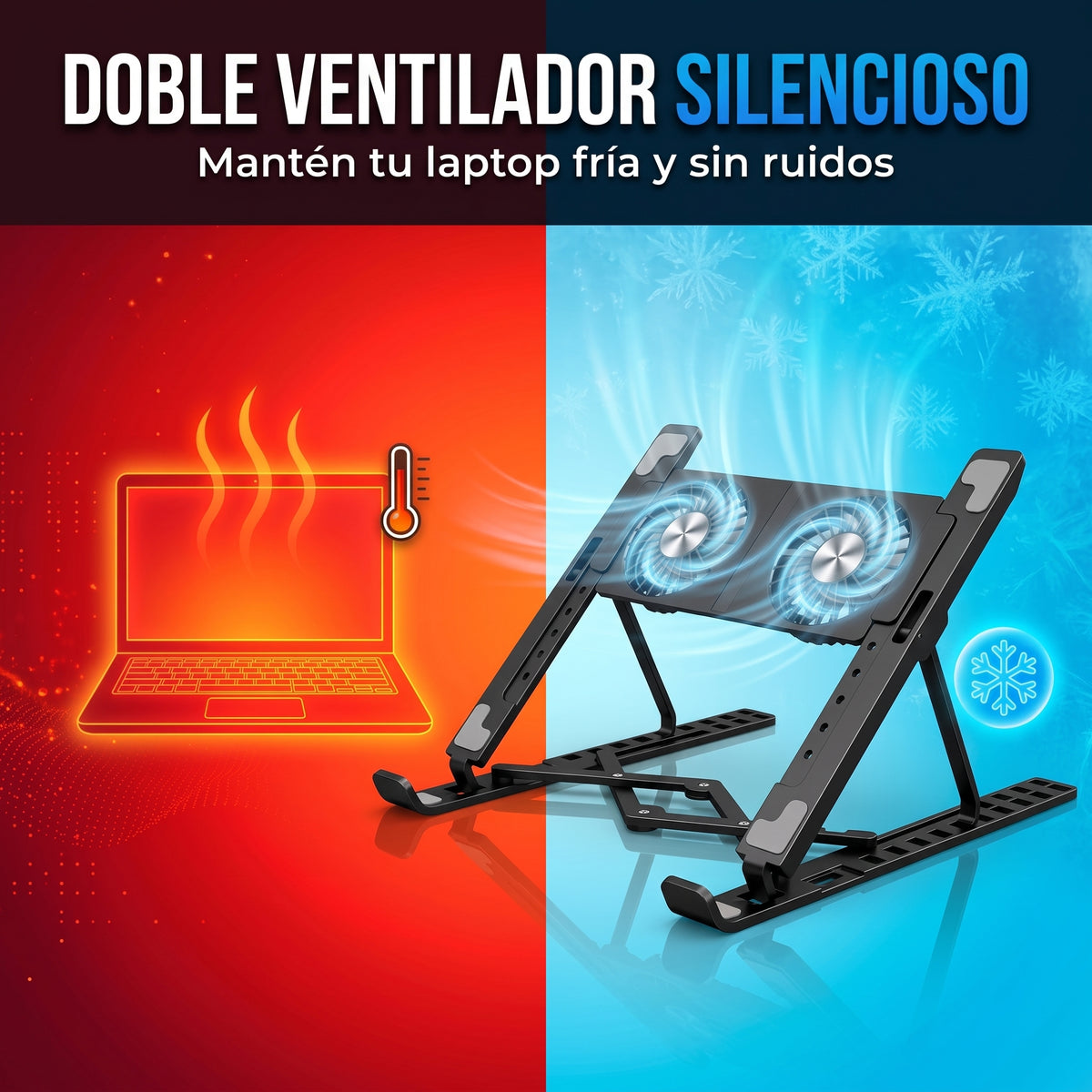 Soporte Ajustable Para Laptop con Ventilador Buyitti FAN-202