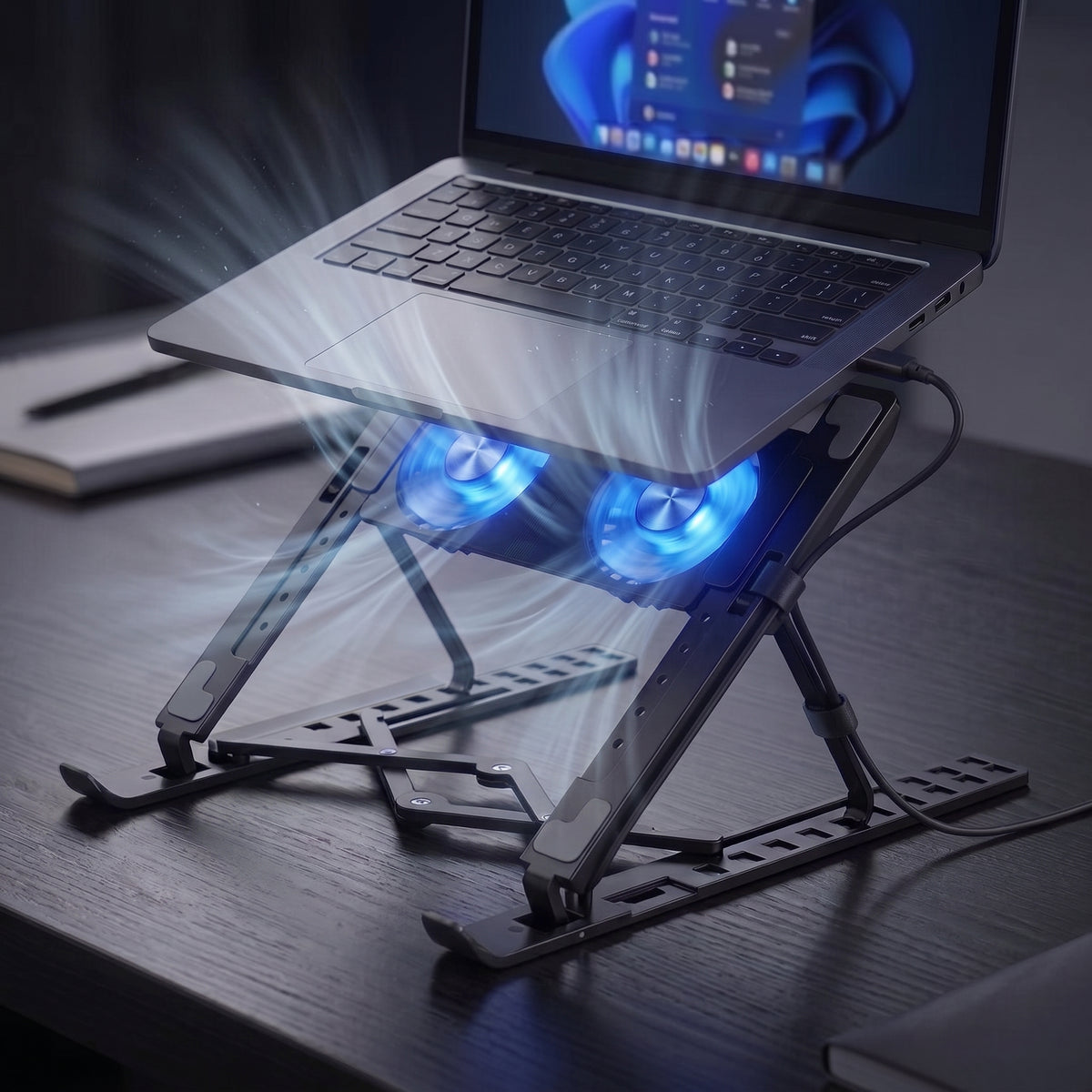 Soporte Ajustable Para Laptop con Ventilador Buyitti FAN-202