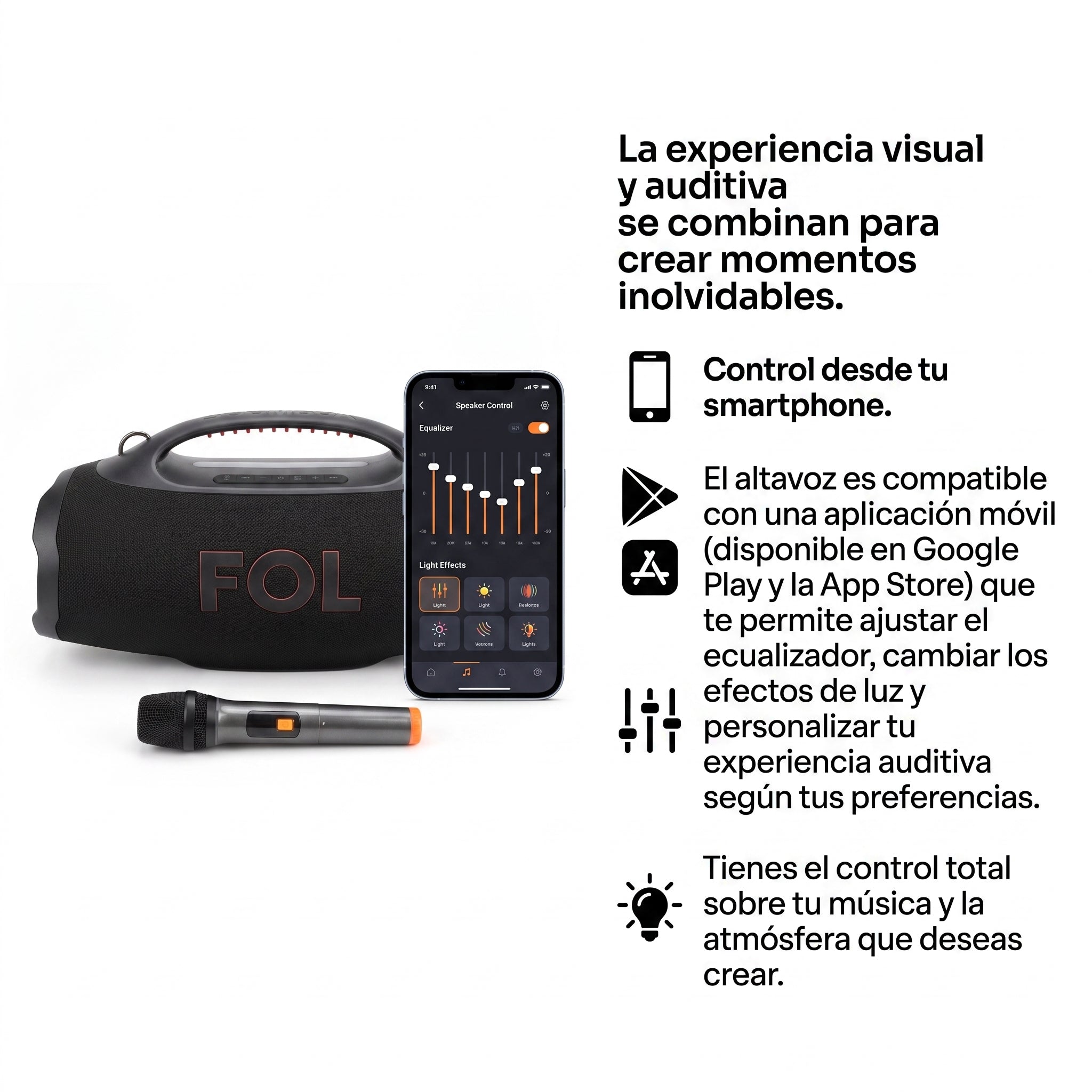 Bocina Portátil Bluetooth FOL FS-R208M 100W+30W+30W