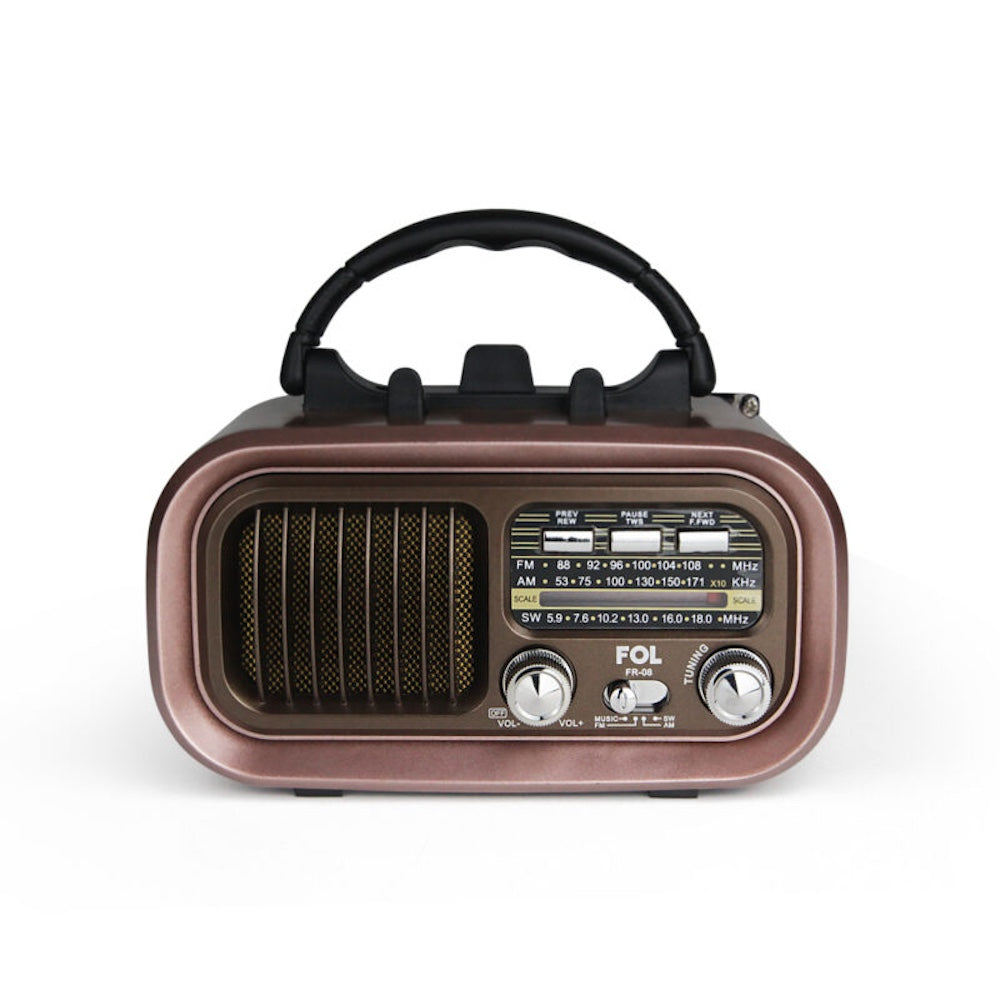 Radio AM/FM/SW Fol Bluetooth, TF Card, Radio FM, USB  TWS FR-08
