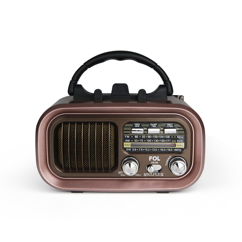 Radio AM/FM/SW Fol Bluetooth, TF Card, Radio FM, USB  TWS FR-08