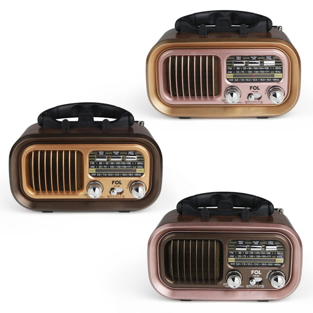 Radio AM/FM/SW Fol Bluetooth, TF Card, Radio FM, USB  TWS FR-08