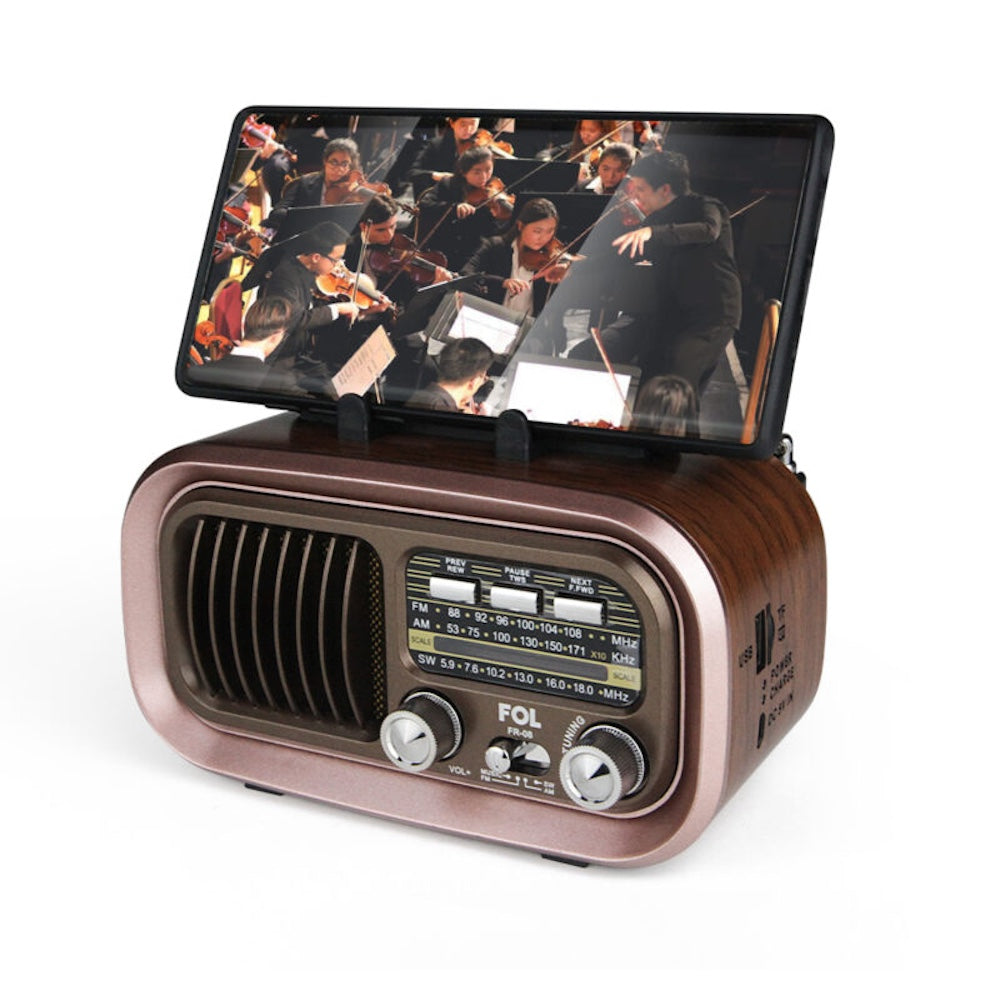 Radio AM/FM/SW Fol Bluetooth, TF Card, Radio FM, USB  TWS FR-08