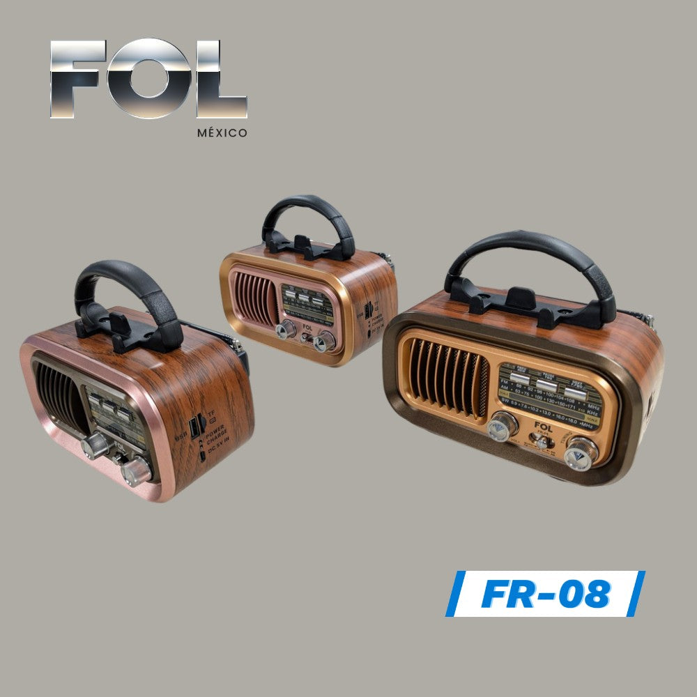 Radio AM/FM/SW Fol Bluetooth, TF Card, Radio FM, USB  TWS FR-08