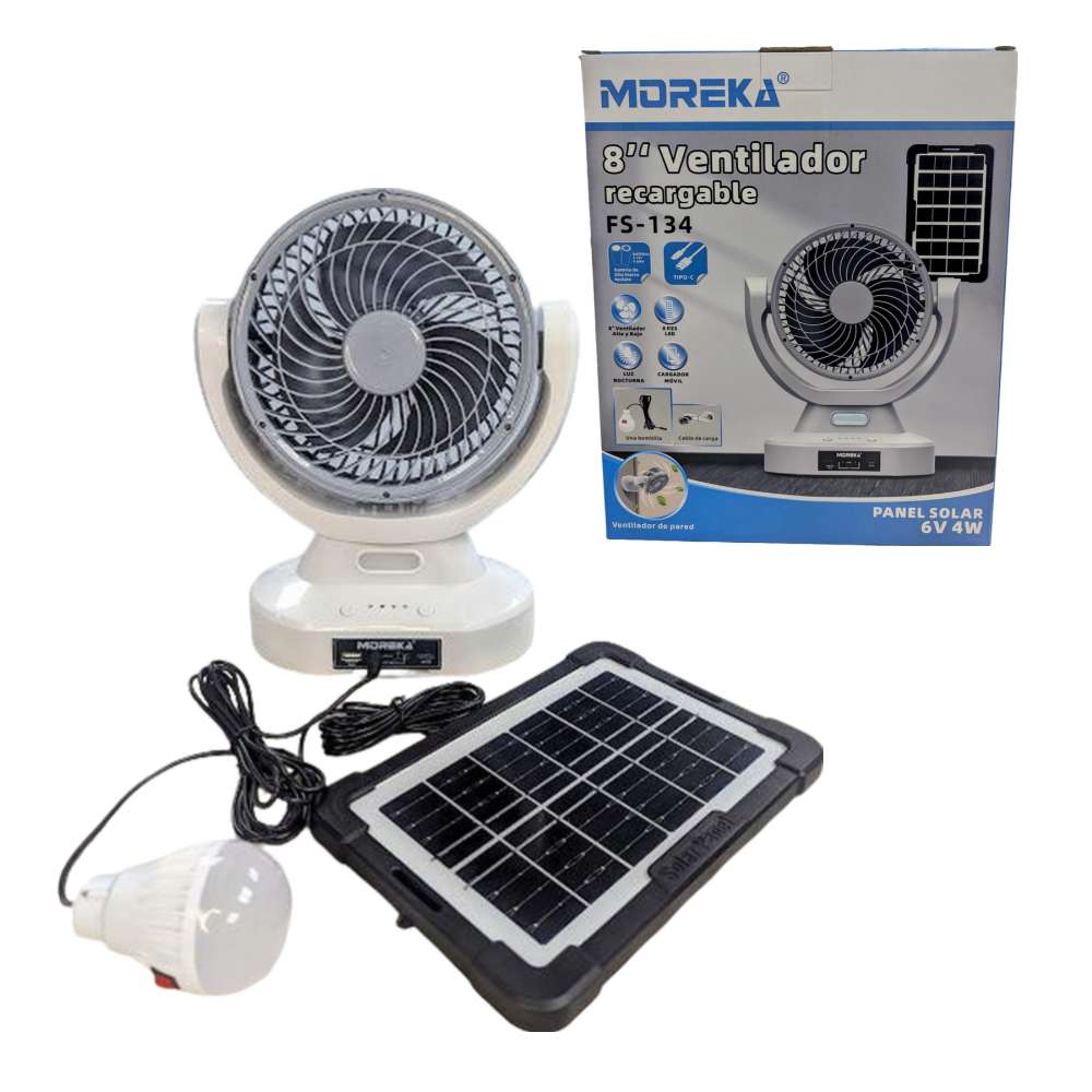 Ventilador Solar Recargable 8