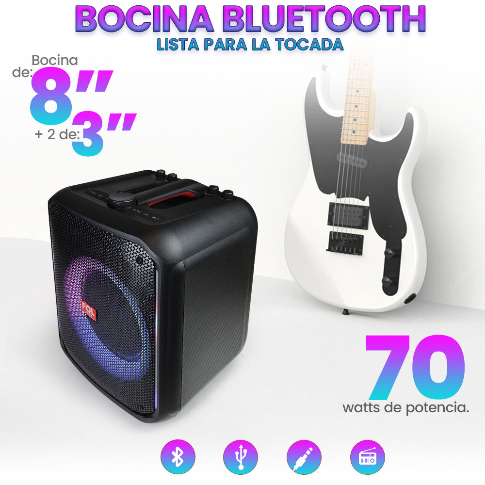 Bocina Fol 70W 6600mAh Bluetooth, TF Card, Radio FM, USB FS-L1218