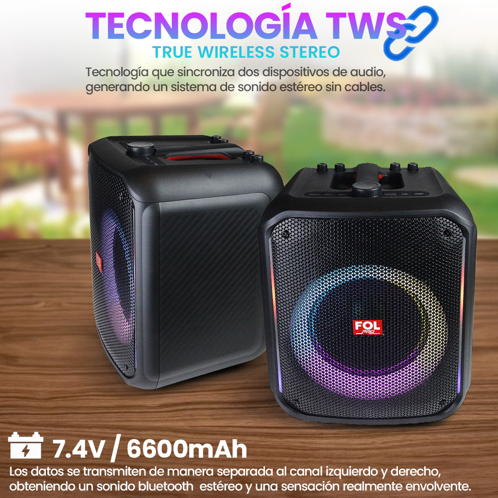 Bocina Fol 70W 6600mAh Bluetooth, TF Card, Radio FM, USB FS-L1218