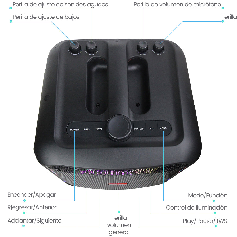 Bocina Fol 70W 6600mAh Bluetooth, TF Card, Radio FM, USB FS-L1218