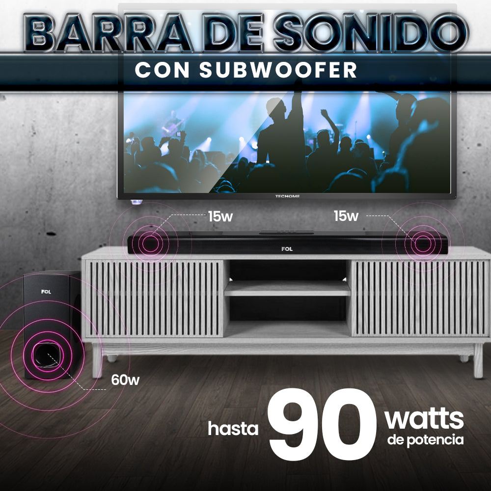 Barra de sonido con Subwoofer 90W 20V FOL FS-M226