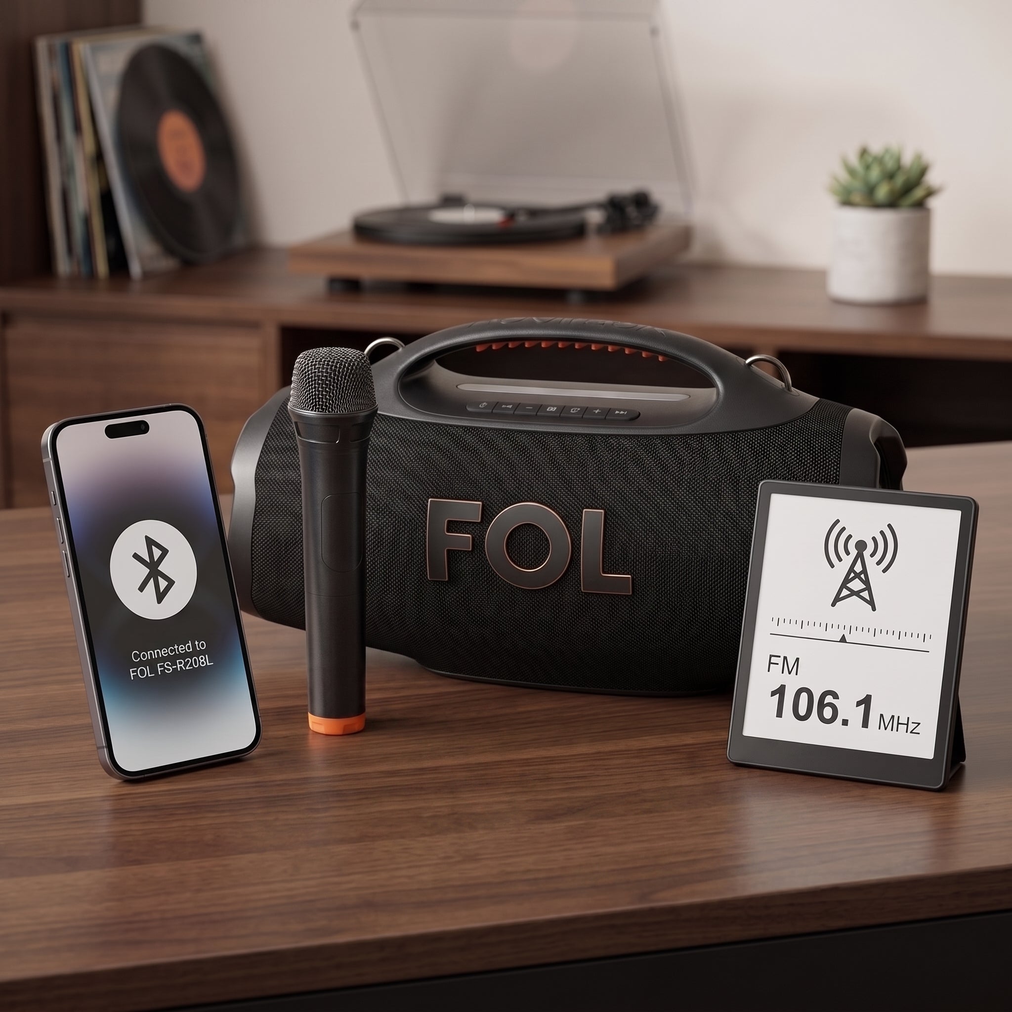 Bocina TWS FOL FS-R208L 220W C/ Micrófono 12000mAh Protección IPX6