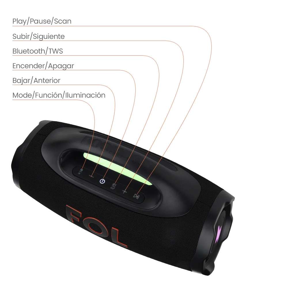 Bocina FOL FS-R305 50W 4000mAh 8hrs de bateria Bluetooth IPX5