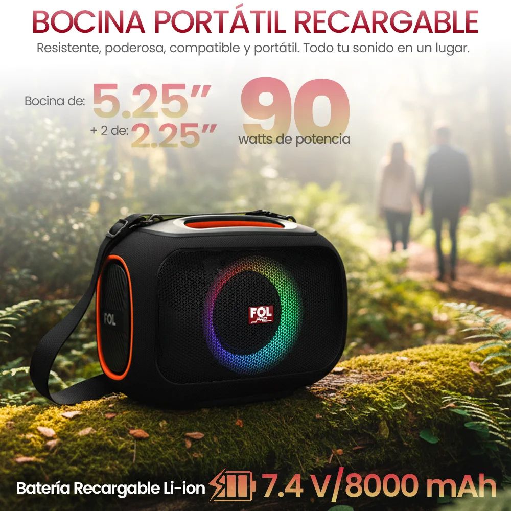 Bocina FOL FS-R306 90W 8000mAh 3hrs de bateria Bluetooth