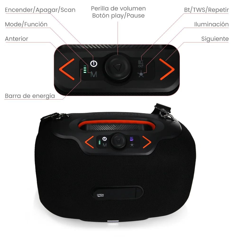 Bocina FOL FS-R306 90W 8000mAh 3hrs de bateria Bluetooth