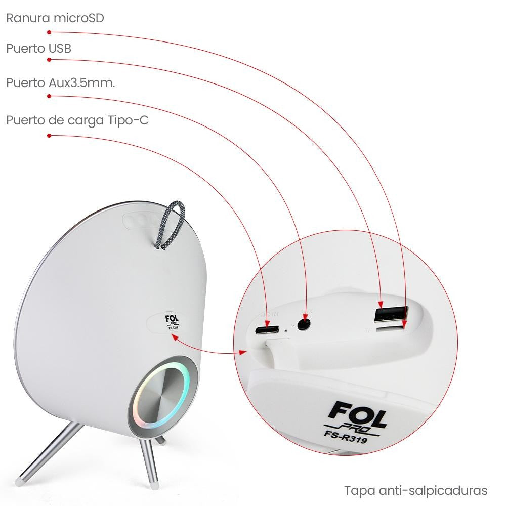 Bocina Fol 40W 2500mAh Bluetooth, 4