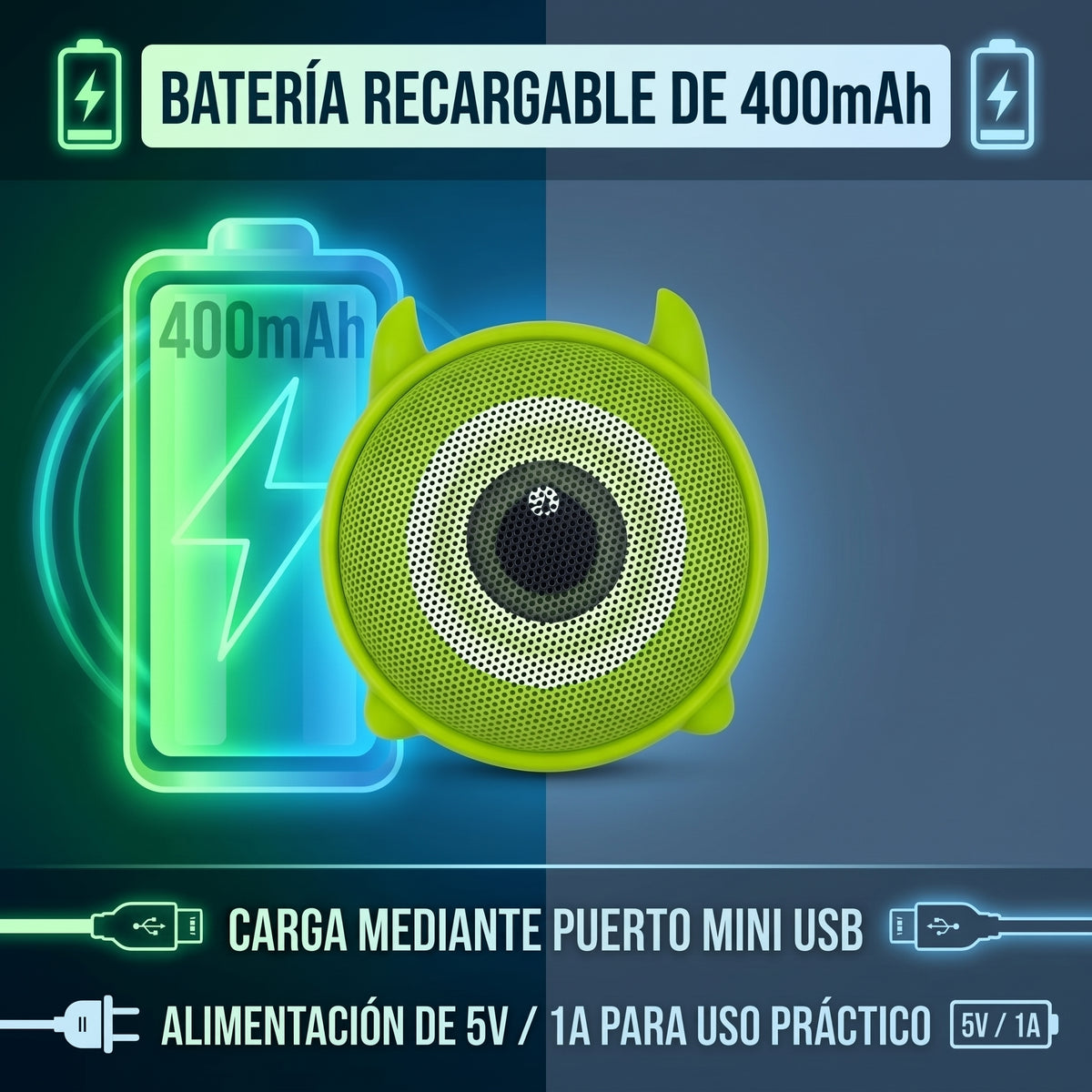 Mini Bocina Bluetooth FOL FS-S101A con 3W, Bluetooth 5.0 y Cordón Portátil