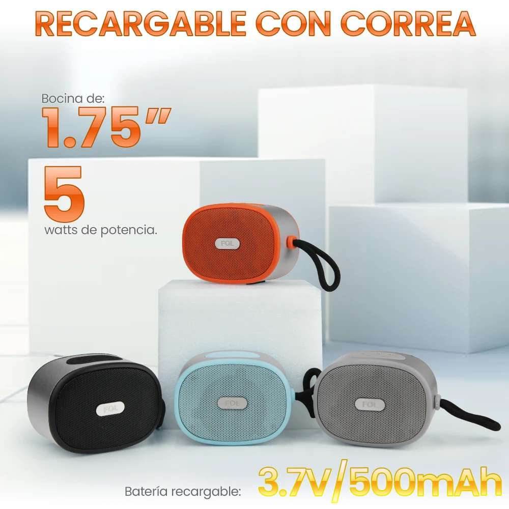 Mini Bocina Fol 5W 500mAh Bluetooth, TF Card, Radio FM, USB TWS FS-S120