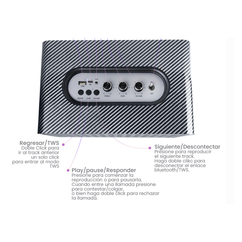 Bocina Bluetooth, 60W 5.25