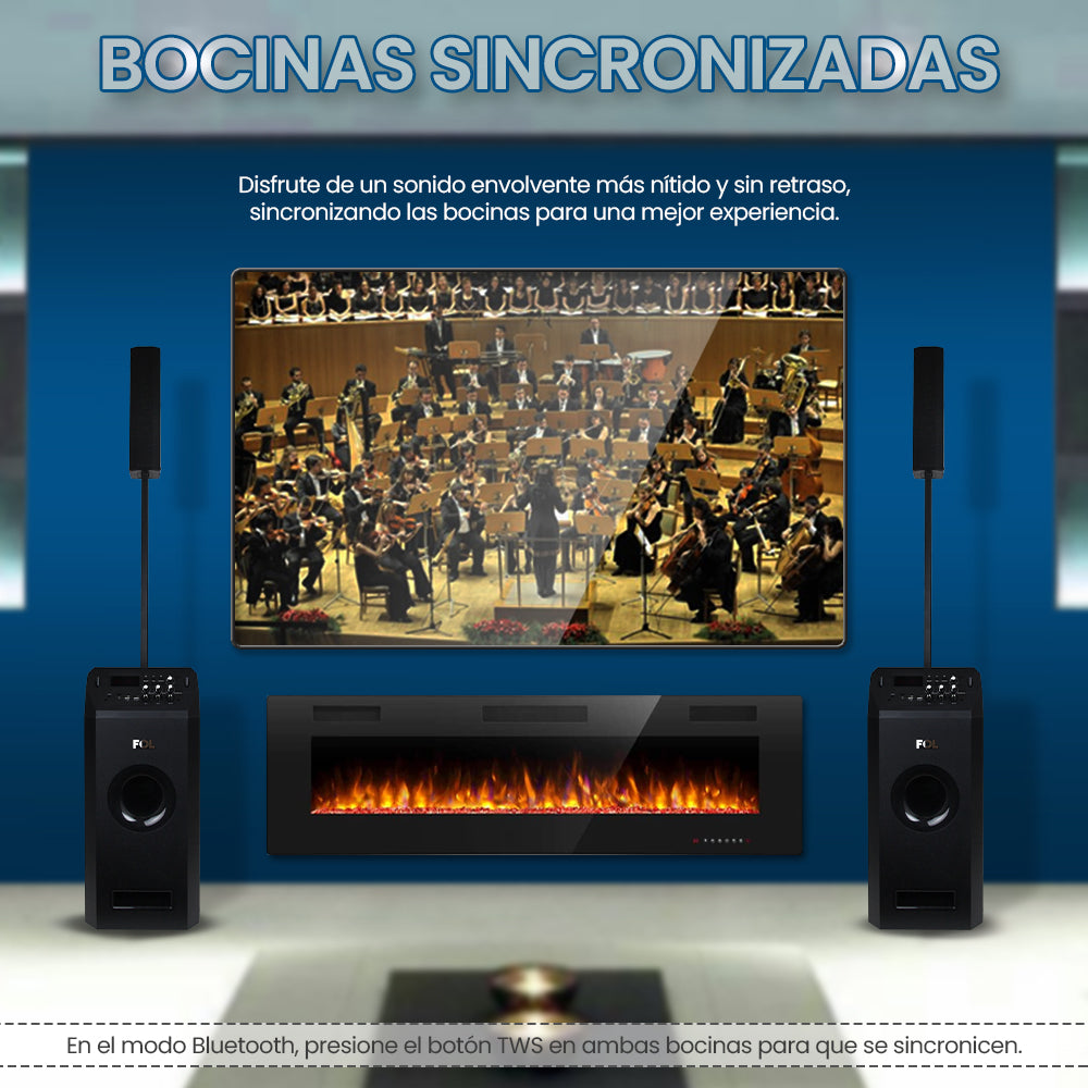 Torre De Audio Con Subwoofer 8 pulgadas más 4 bocinas 200W 2000mAh Fs-t109