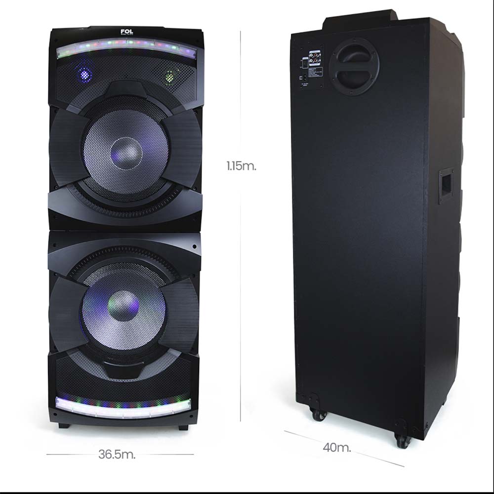 Sistema de Sonido Portátil dos bocinas de 12 pulgadas 400W FS-T212