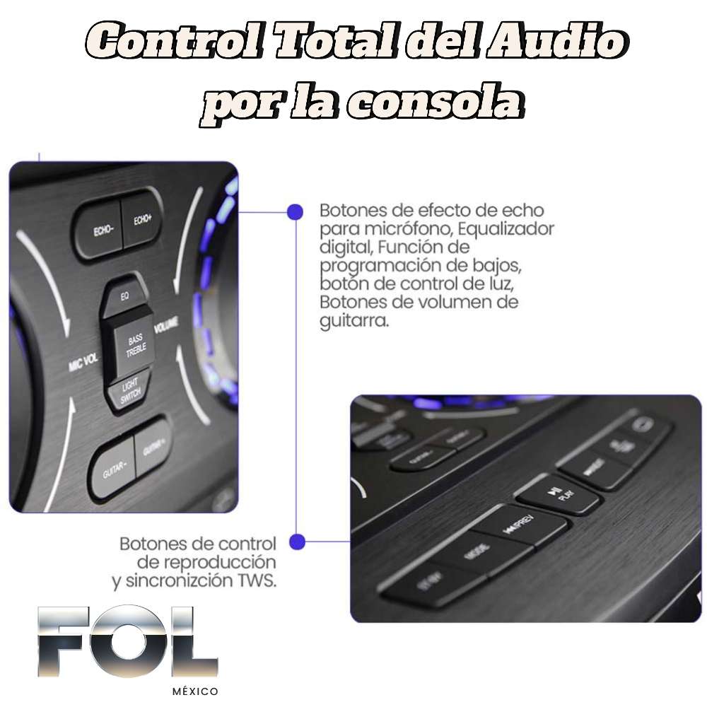 Sistema de Sonido Portátil dos bocinas de 12 pulgadas 400W FS-T212