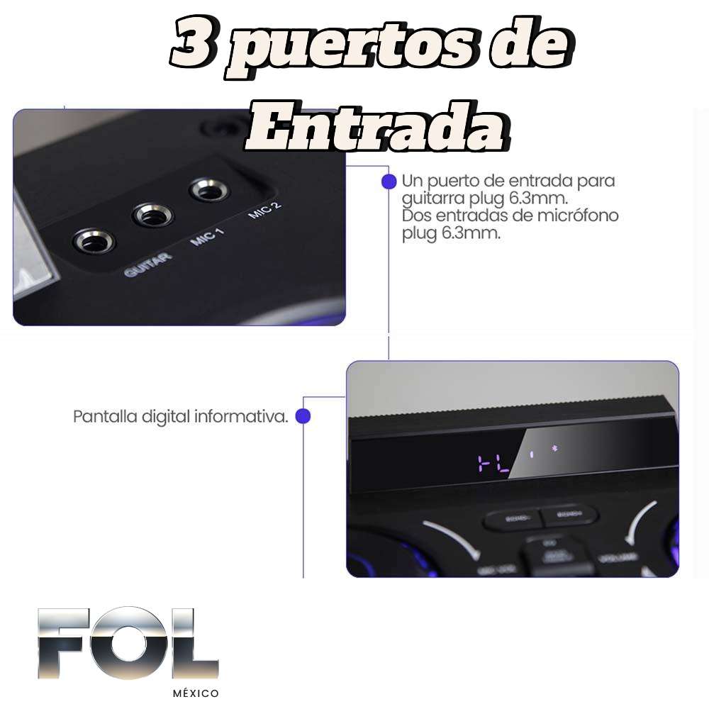 Sistema de Sonido Portátil dos bocinas de 12 pulgadas 400W FS-T212
