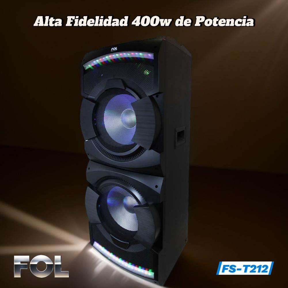 Sistema de Sonido Portátil dos bocinas de 12 pulgadas 400W FS-T212