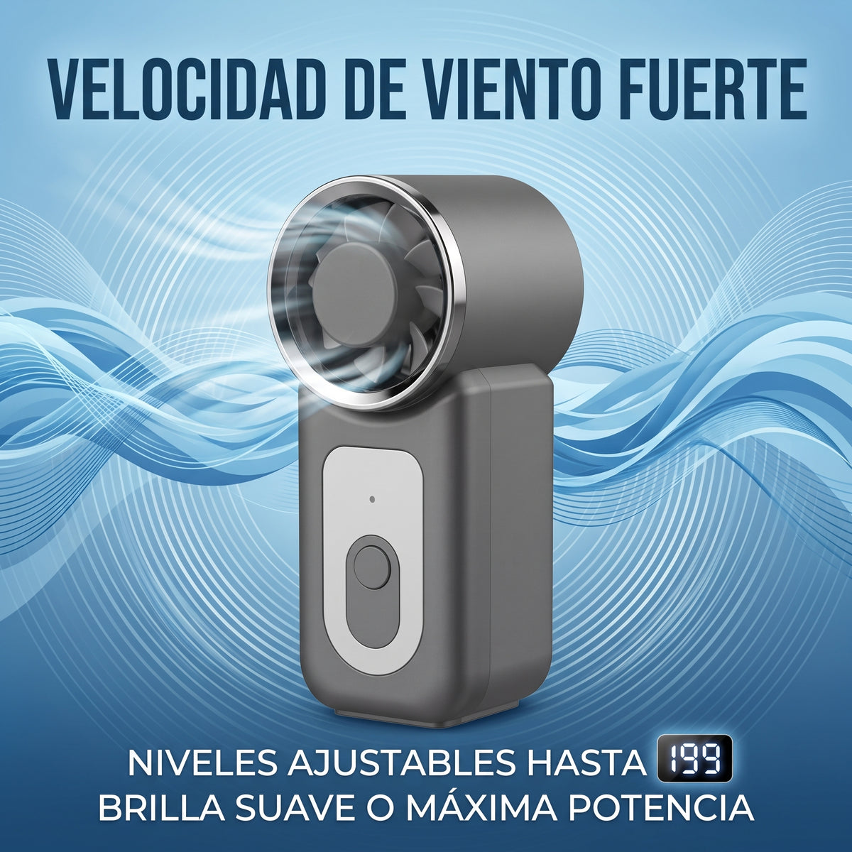 Mini Ventilador de Mano YISEN FS-52 con Batería de 3000mAh y Carga Tipo-C