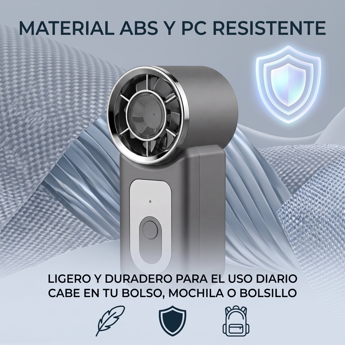 Mini Ventilador de Mano YISEN FS-52 con Batería de 3000mAh y Carga Tipo-C