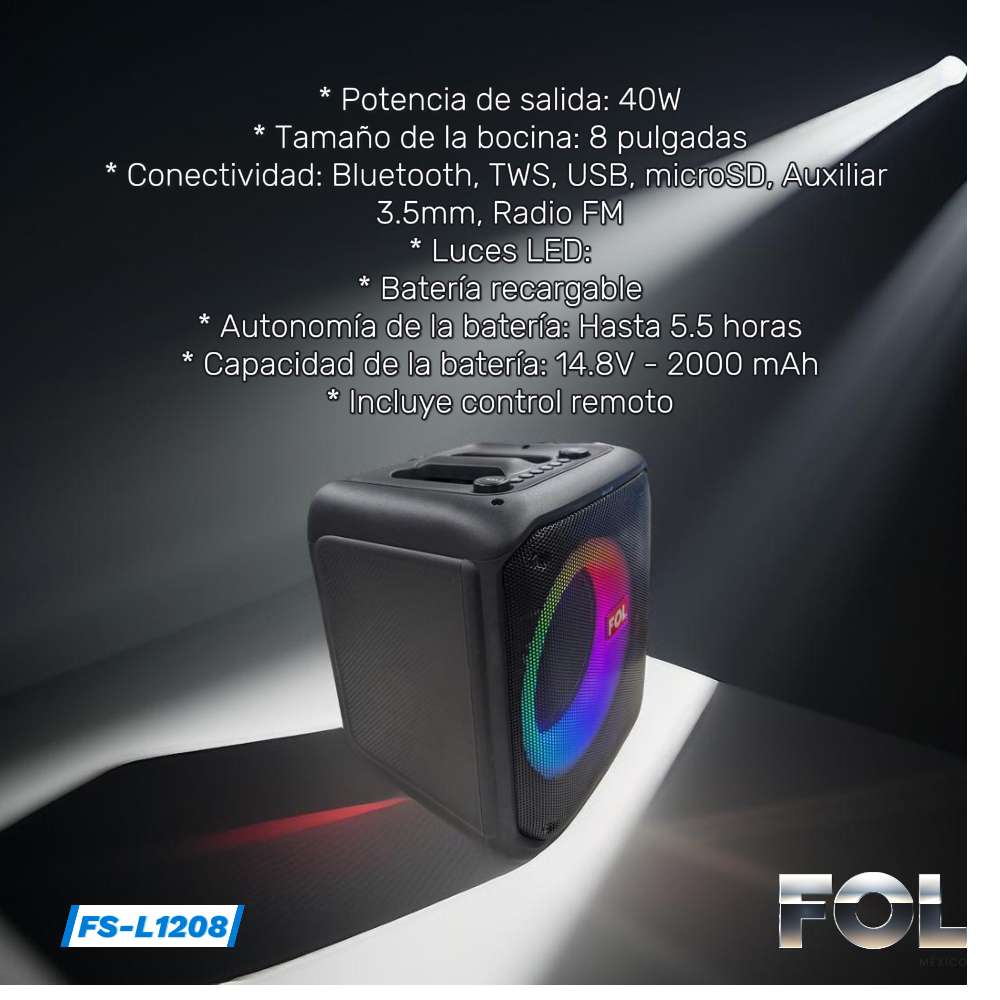 Bocina Bluetooth, 40W 8