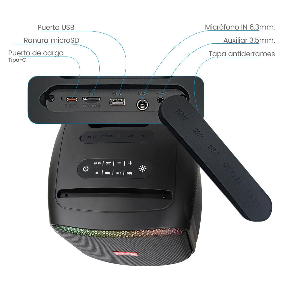 Bocina Fol 50W 5200mAh Bluetooth, 6.5