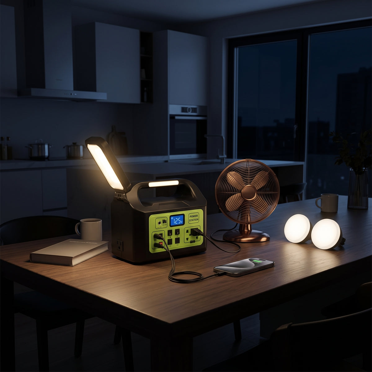 Estación de Energía Portátil Moreka GD-1225 150W Generador Solar Kit Iluminación