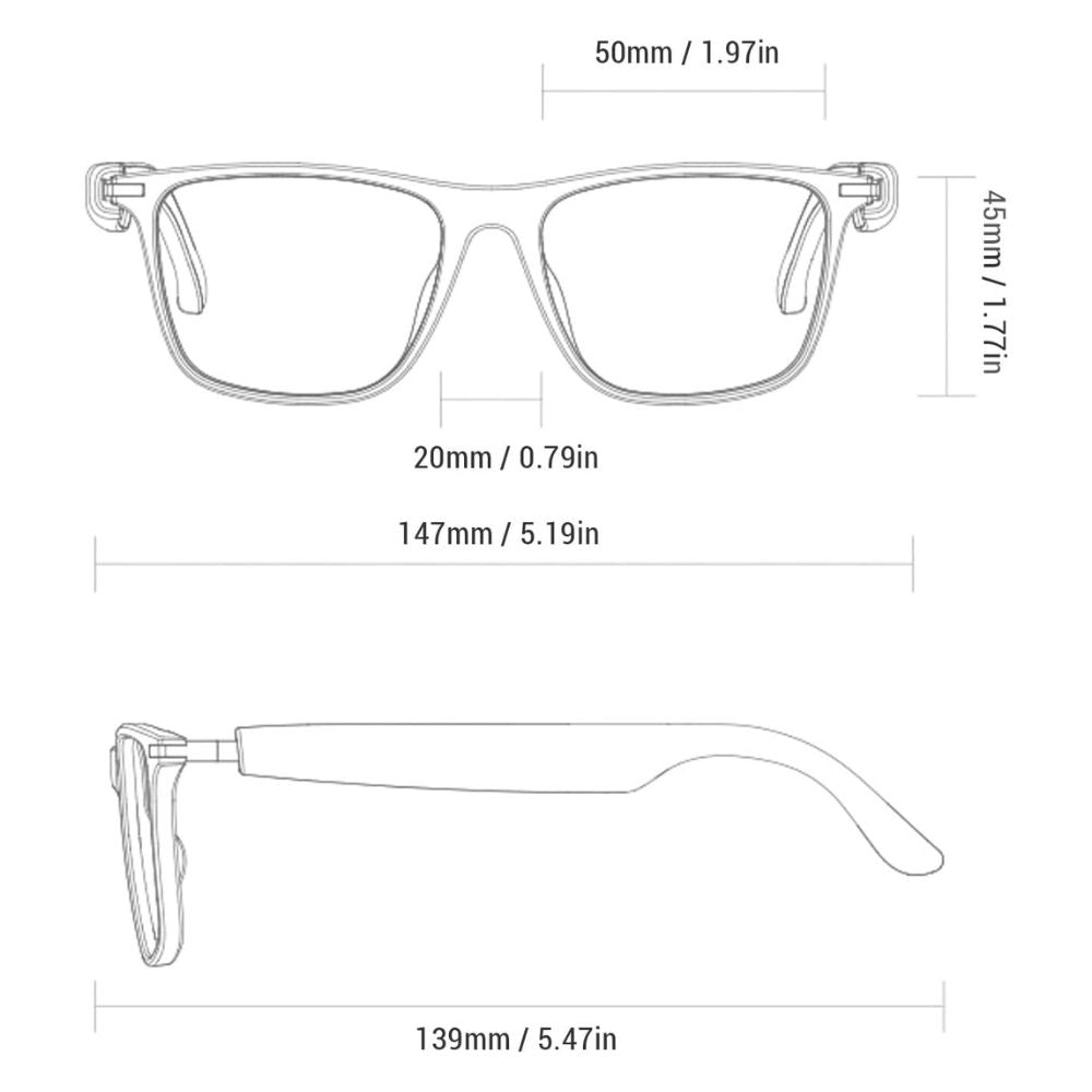 Lentes inteligentes traducción automática, asistente de Voz SIRI y Google, manos libres GS-08