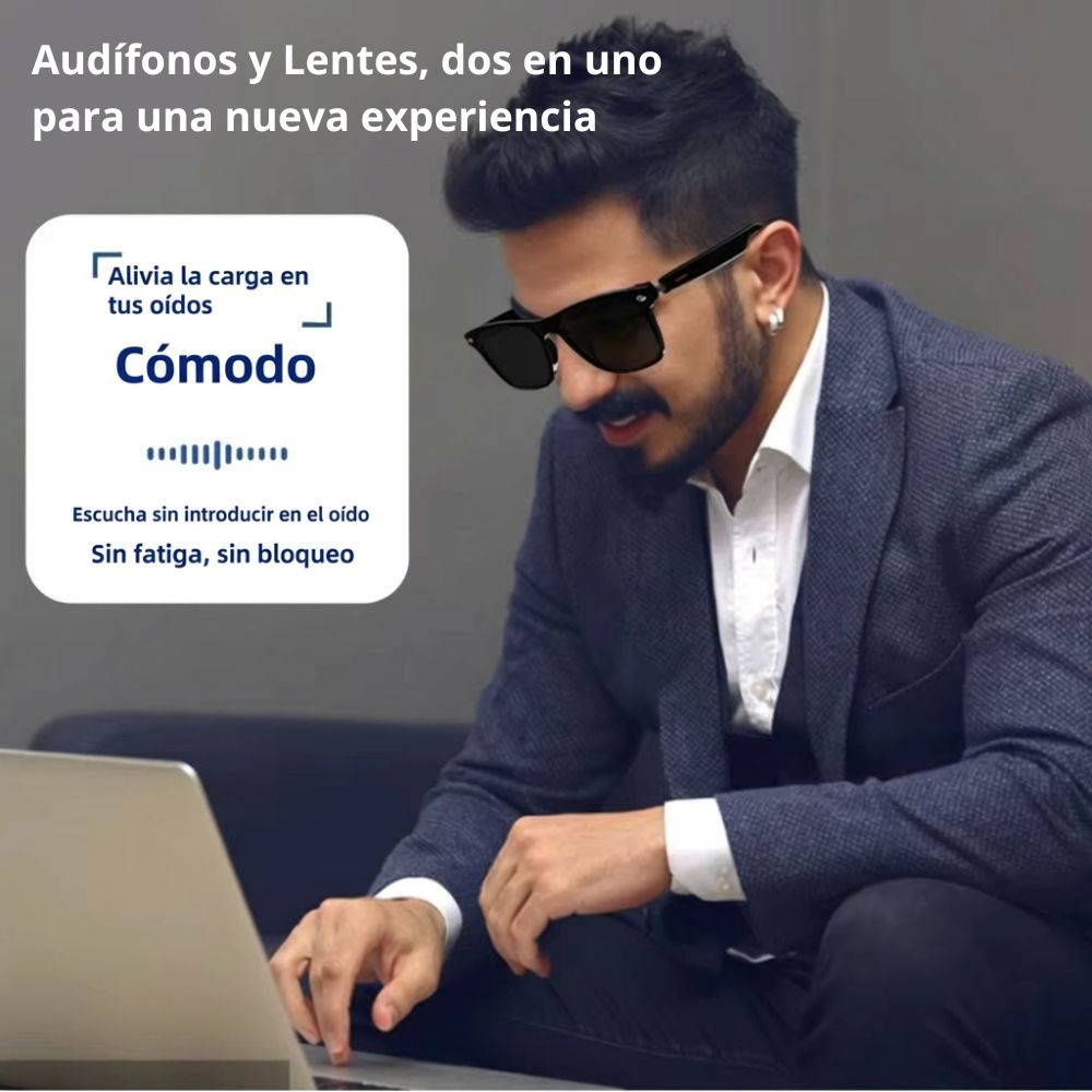 Lentes inteligentes traducción automática, asistente de Voz SIRI y Google, manos libres GS-08