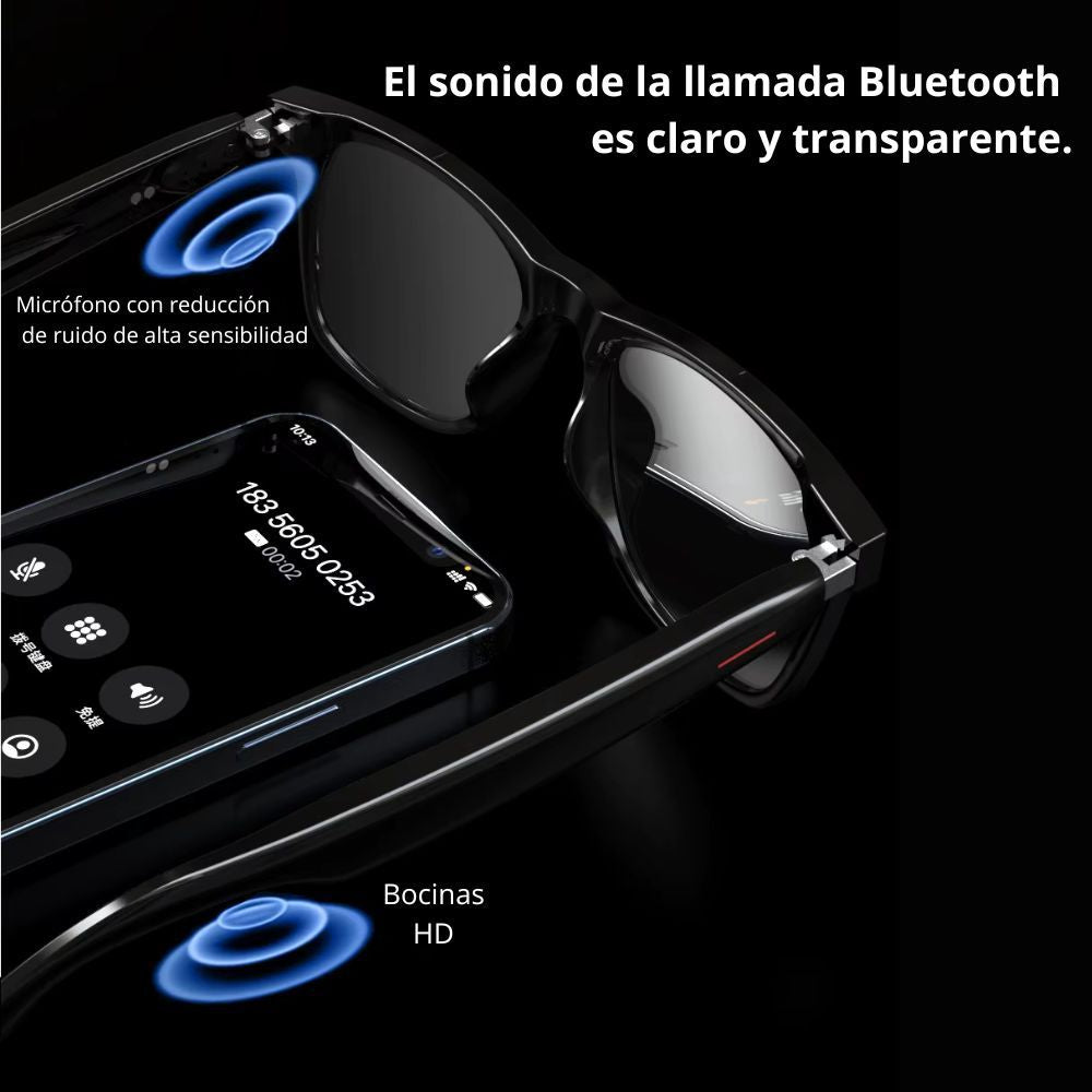 Lentes inteligentes traducción automática, asistente de Voz SIRI y Google, manos libres GS-08