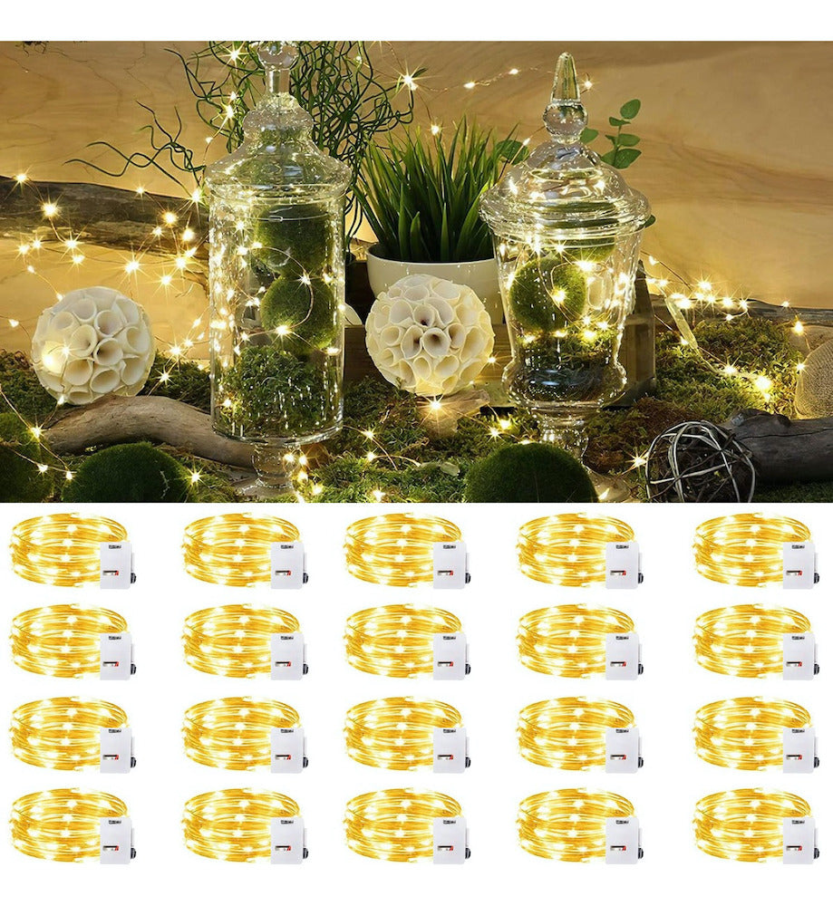10pcs Guirnalda Luces Hadas 20 Leds 2mts Decorativas Navidad incluye Pilas