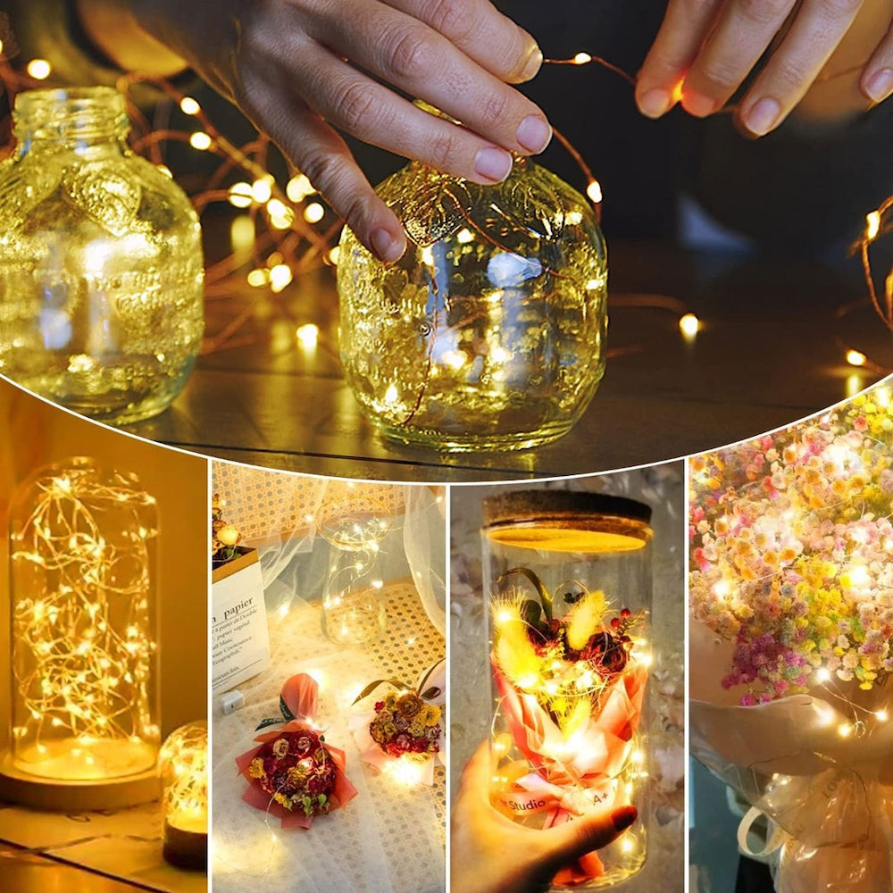 10pcs Guirnalda Luces Hadas 20 Leds 2mts Decorativas Navidad incluye Pilas