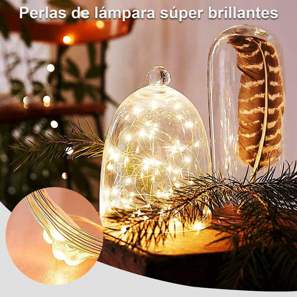 10pcs Guirnalda Luces Hadas 20 Leds 2mts Decorativas Navidad incluye Pilas