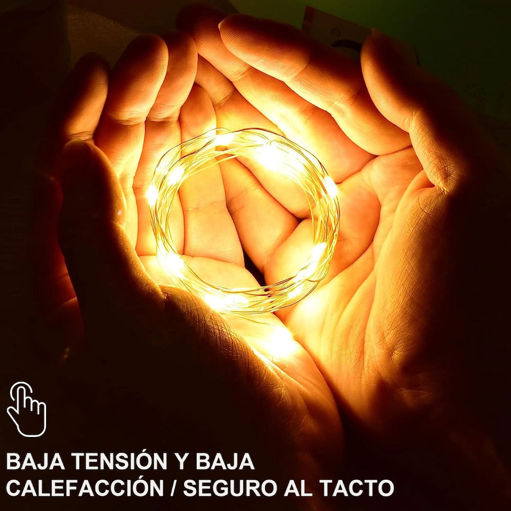 10pcs Guirnalda Luces Hadas 20 Leds 2mts Decorativas Navidad incluye Pilas