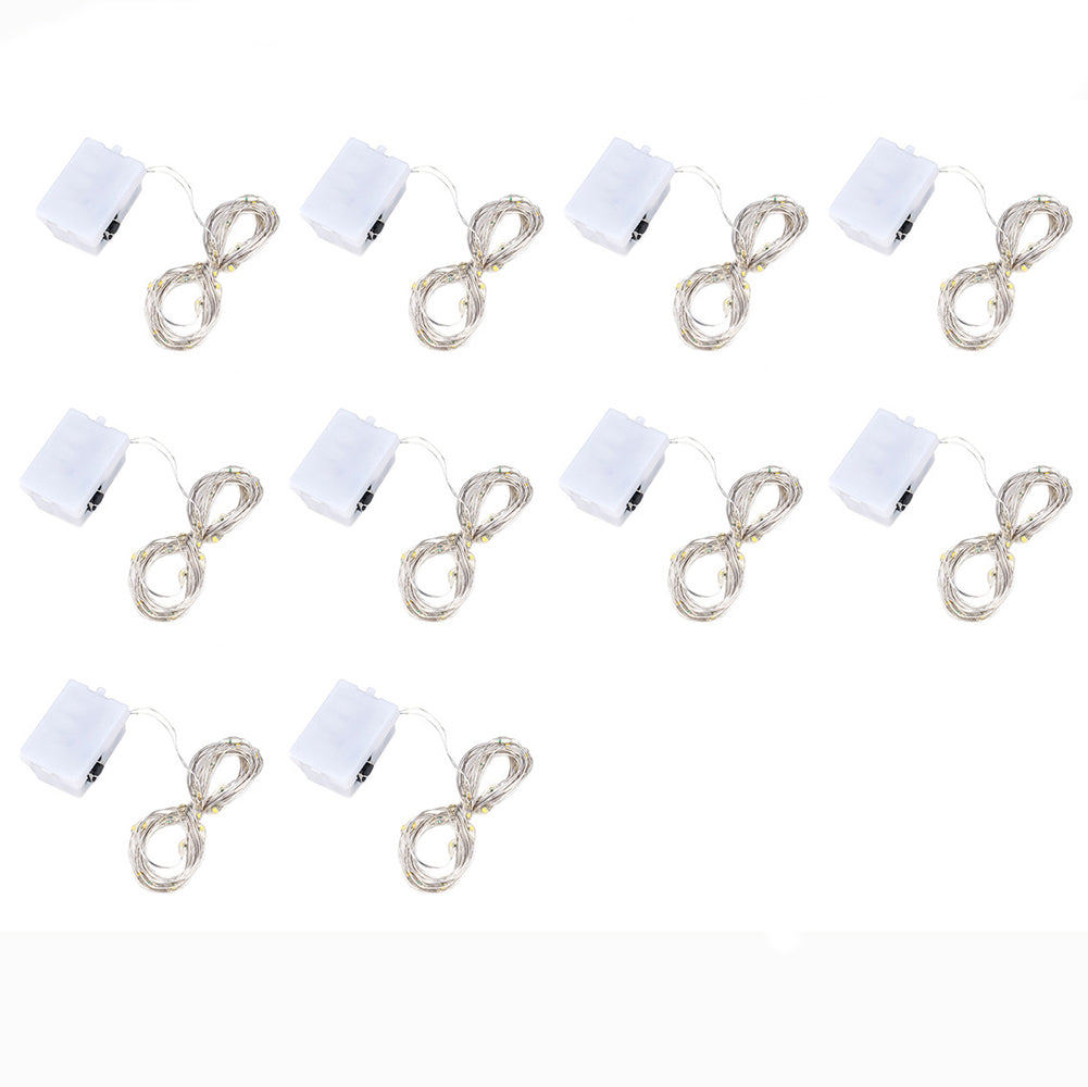 10pcs Guirnalda Luces Hadas 20 Leds 2mts Decorativas Navidad incluye Pilas