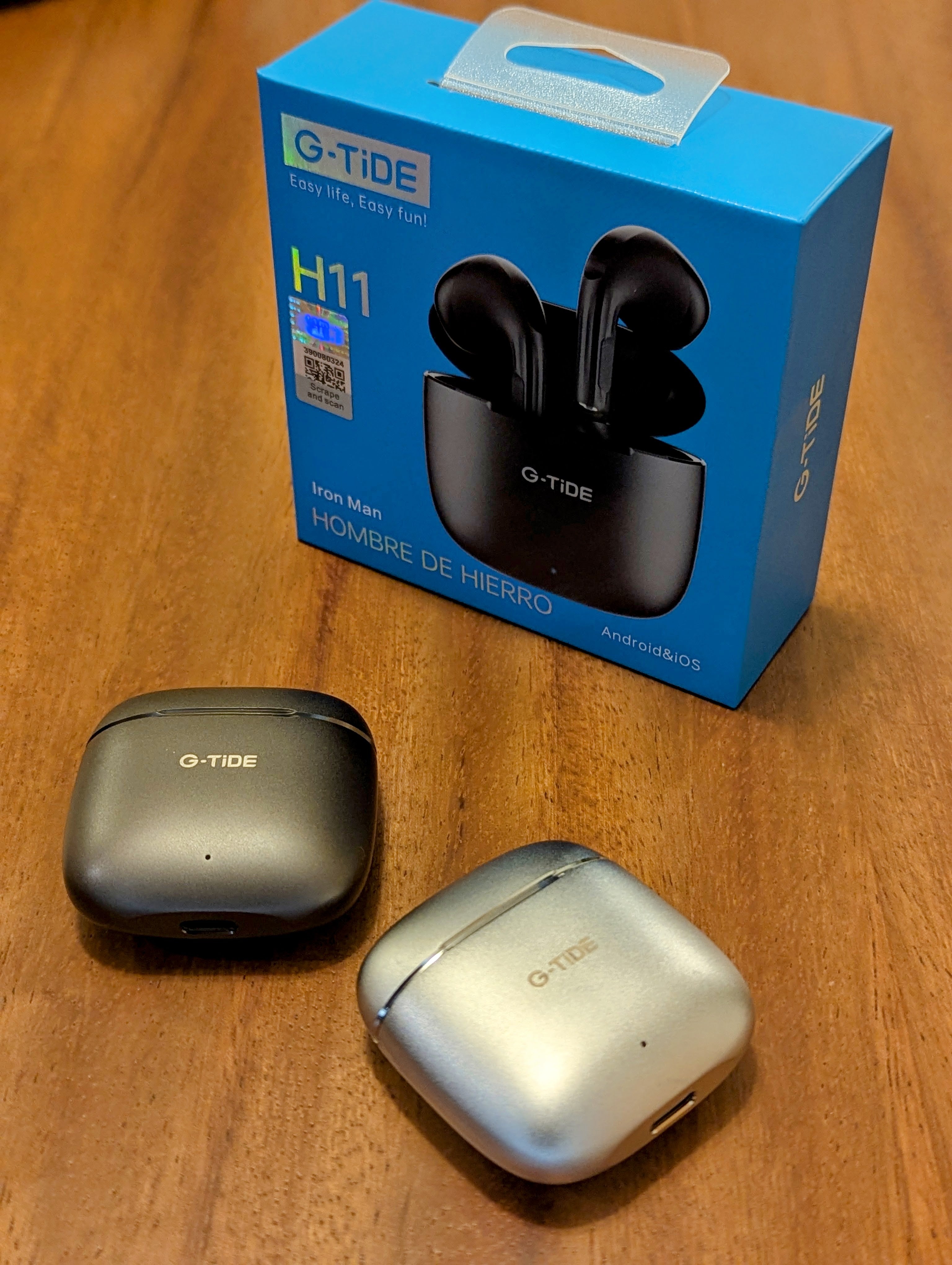 Audífonos Bluetooth Cancelación de Ruido aluminio 30mAh + estuche 300mAh IPX4 G-TIDE H11