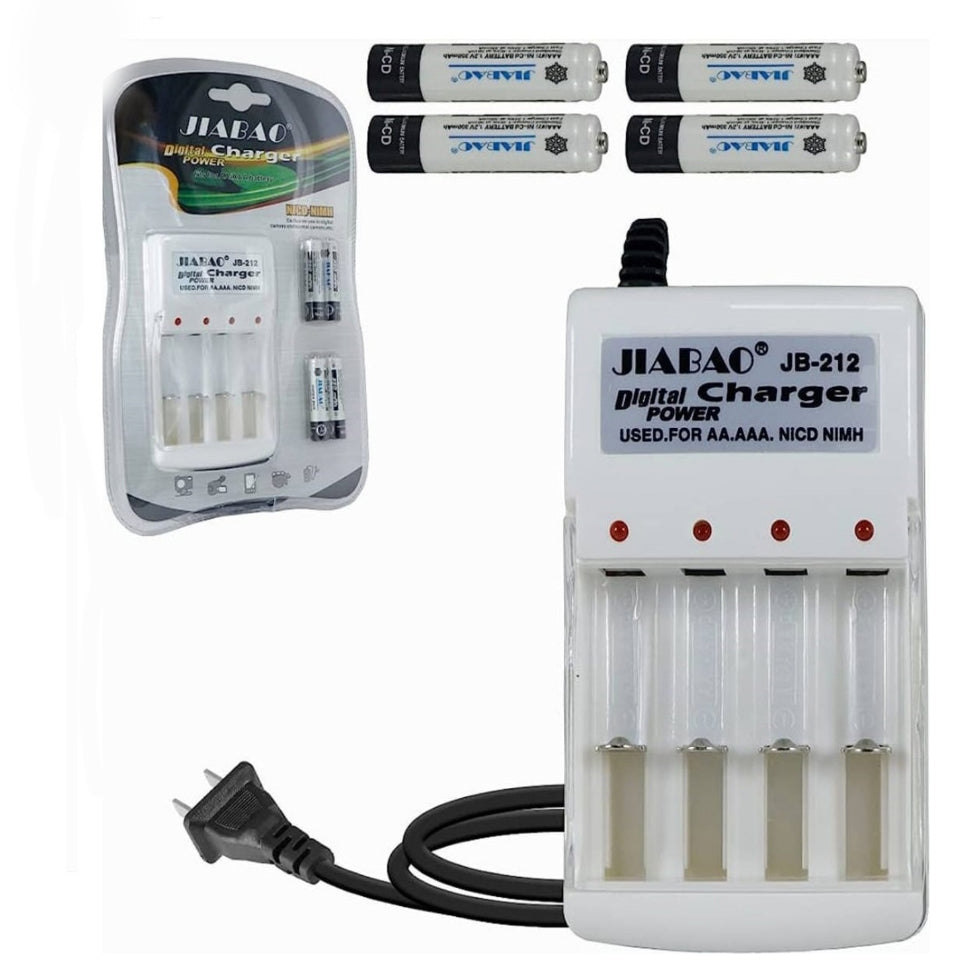 Cargador De Pilas Baterías Recargables Aa / Aaa +4 Pilas AAA JB212