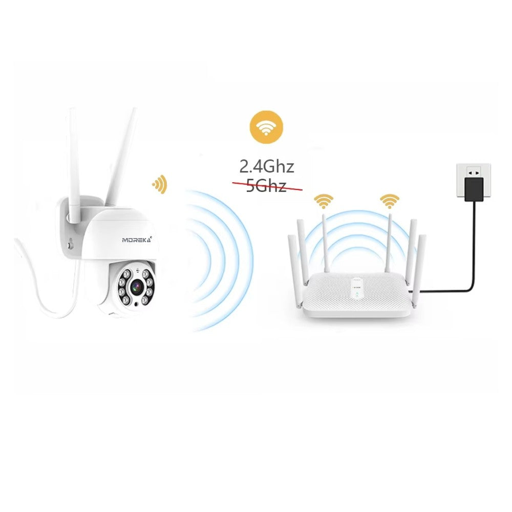 Cámara IP 360° Wifi 3mp Visión Nocturna Certificación IP66 Micrófono y altavoz JK-003