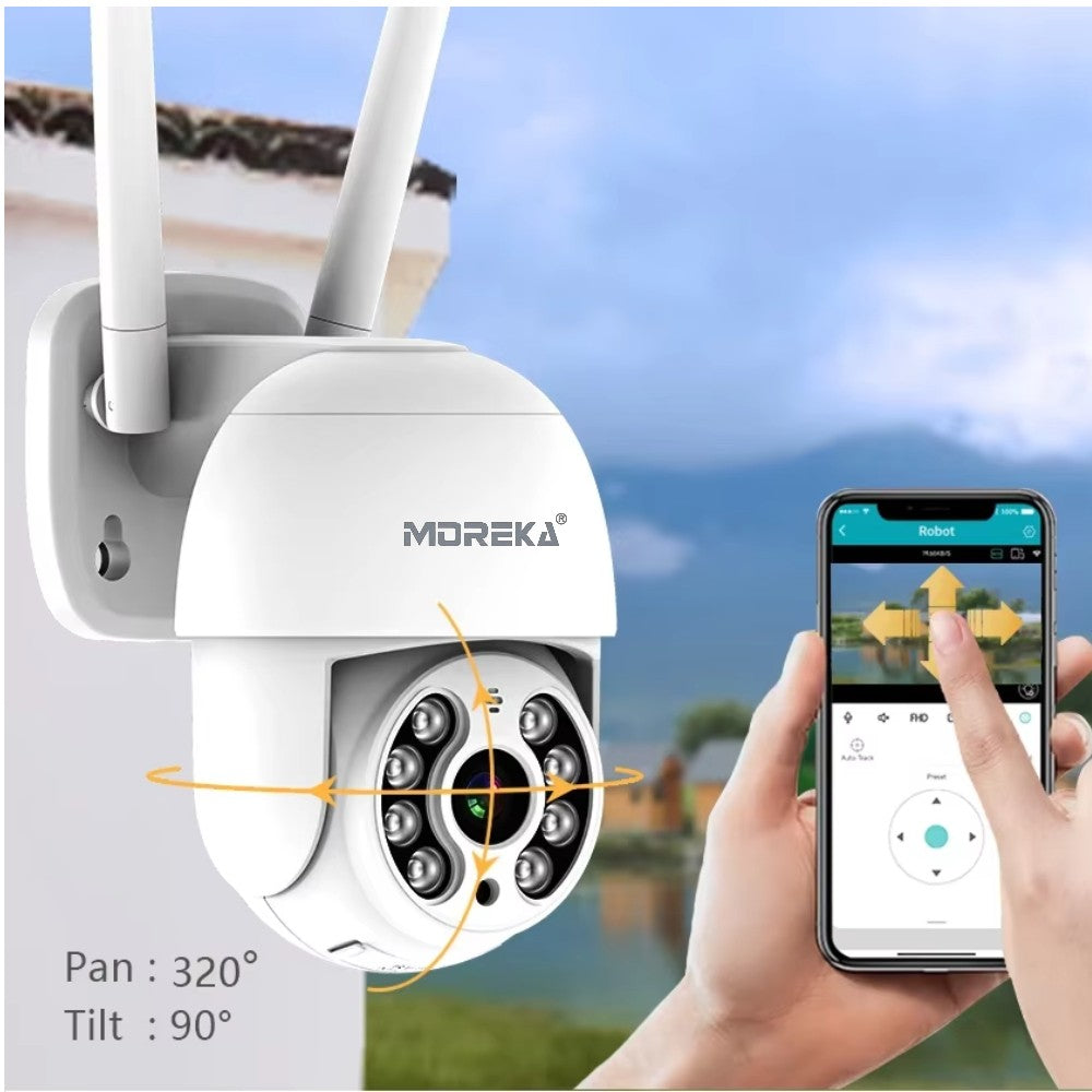 Cámara IP 360° Wifi 3mp Visión Nocturna Certificación IP66 Micrófono y altavoz JK-003