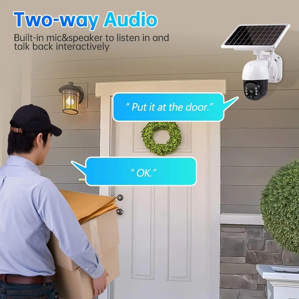 Cámara de Seguridad inalámbrica WiFi con Panel Solar Integrado Contra Agua IP66 JK-8181