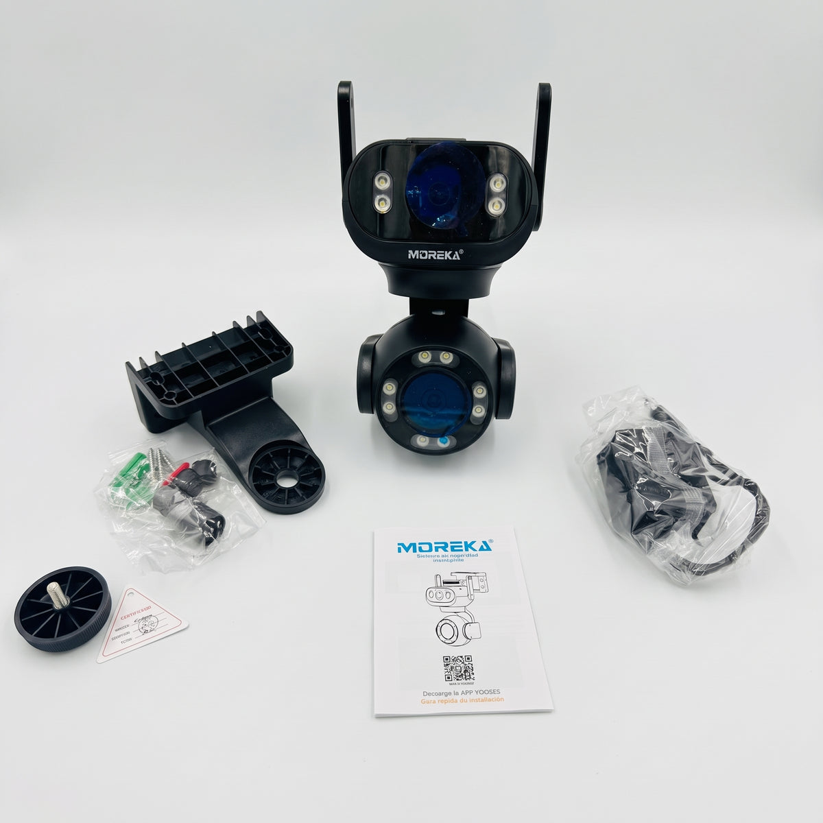 Cámara Inteligente WiFi Moreka JK008 con Doble Lente, IA y Protección IP66