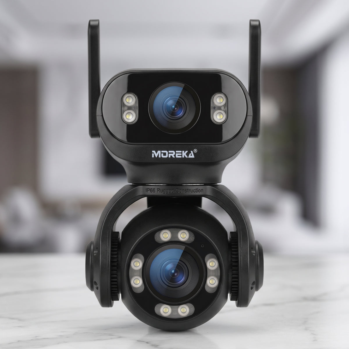 Cámara Inteligente WiFi Moreka JK008 con Doble Lente, IA y Protección IP66