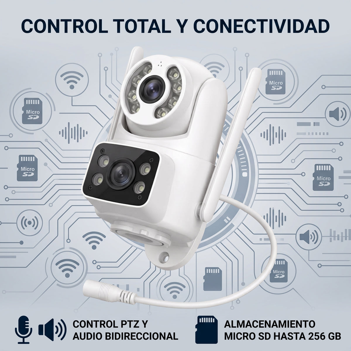 Cámara Inteligente HD Moreka JK009 1080P Visión Nocturna IP66 y Control PTZ