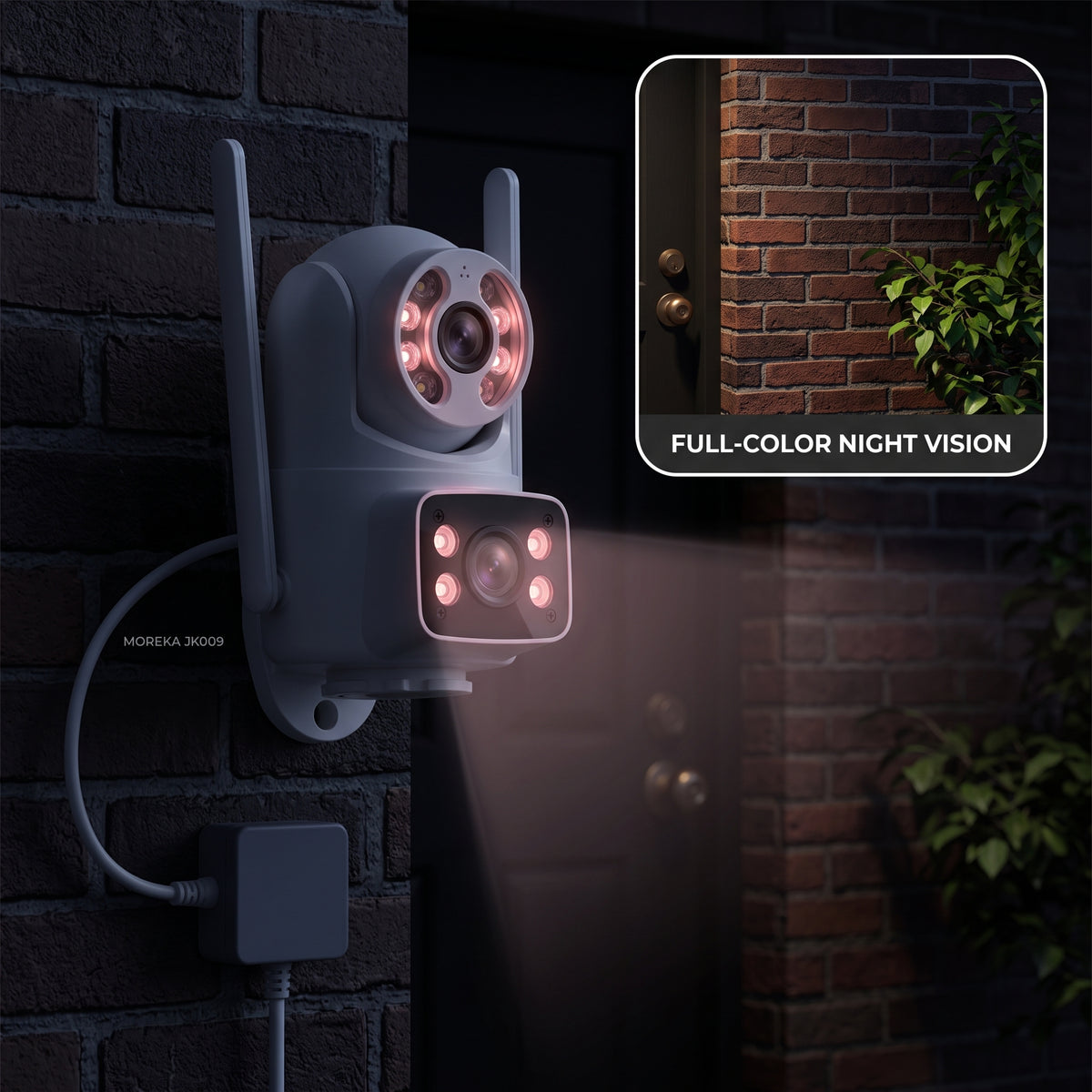 Cámara Inteligente HD Moreka JK009 1080P Visión Nocturna IP66 y Control PTZ