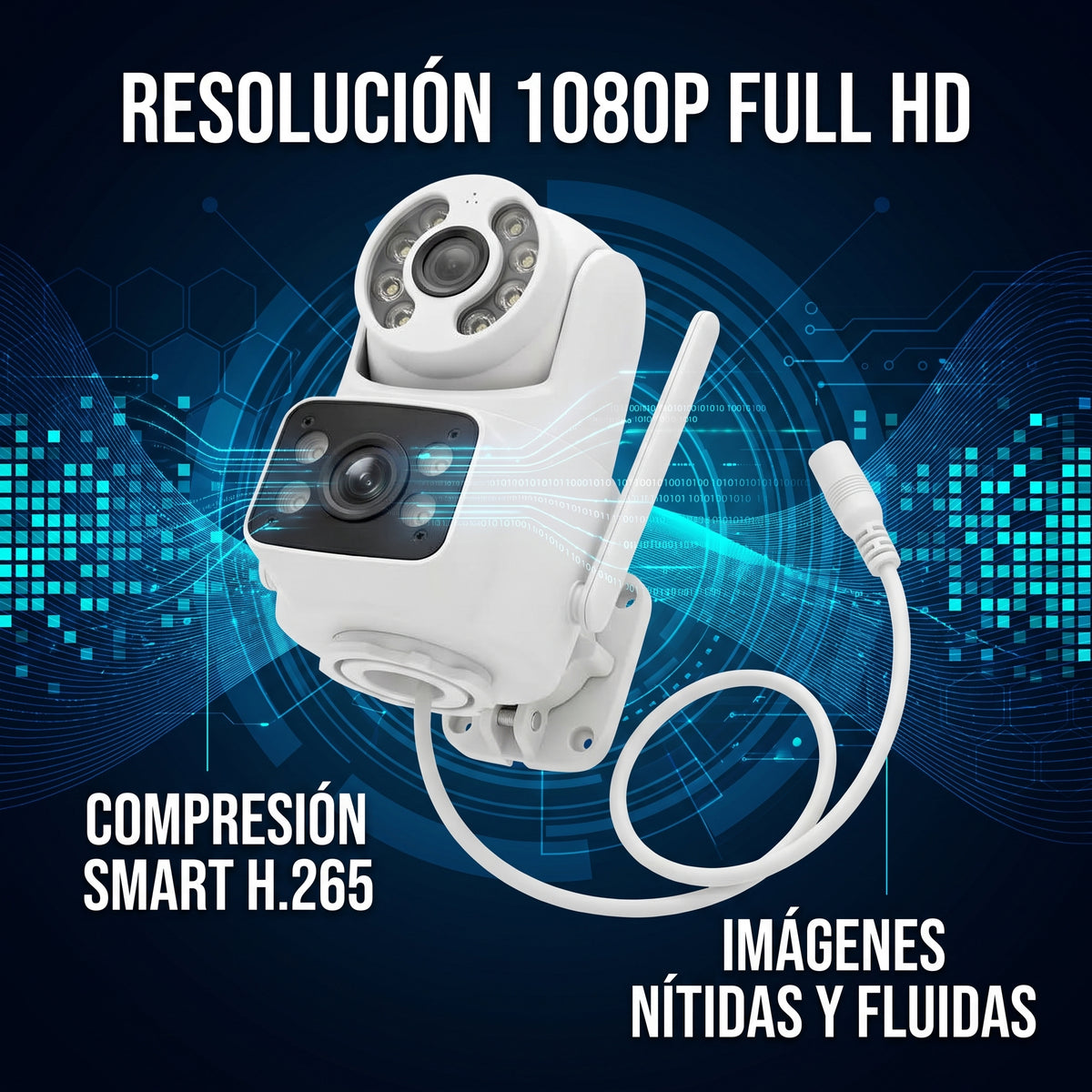 Cámara Inteligente HD Moreka JK009 1080P Visión Nocturna IP66 y Control PTZ