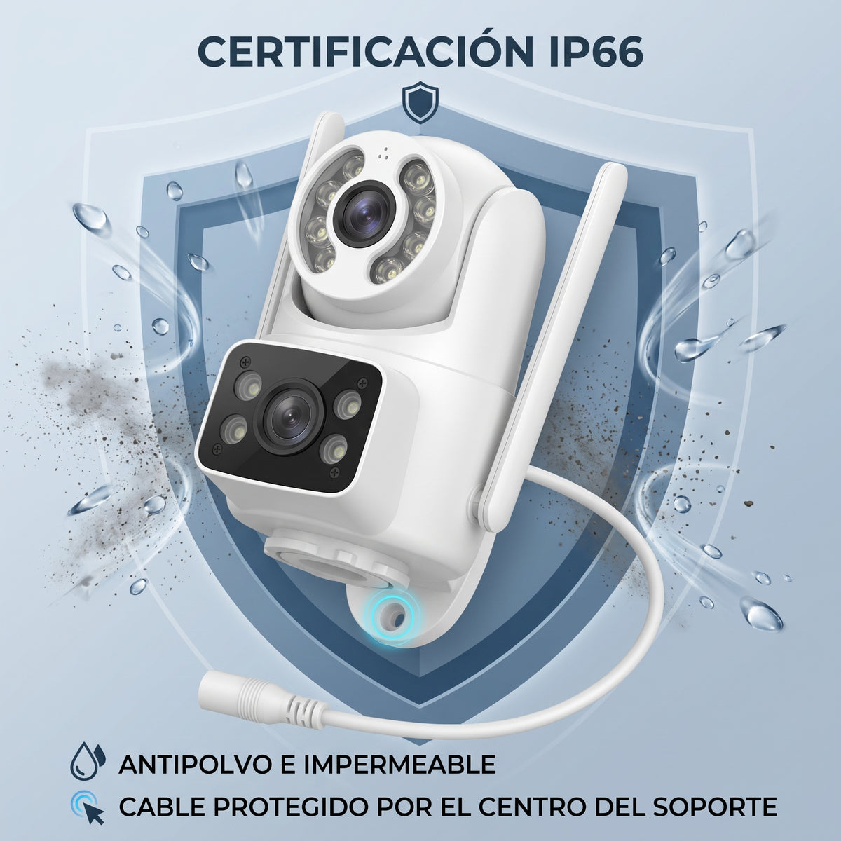 Cámara Inteligente HD Moreka JK009 1080P Visión Nocturna IP66 y Control PTZ